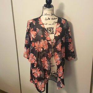 Sheer kimono style overlay